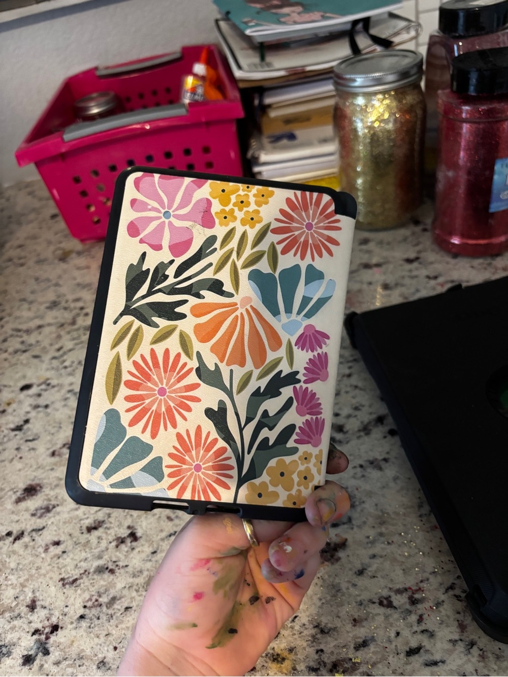 Floral Pattern Decorative kindle Case in Multi-Color